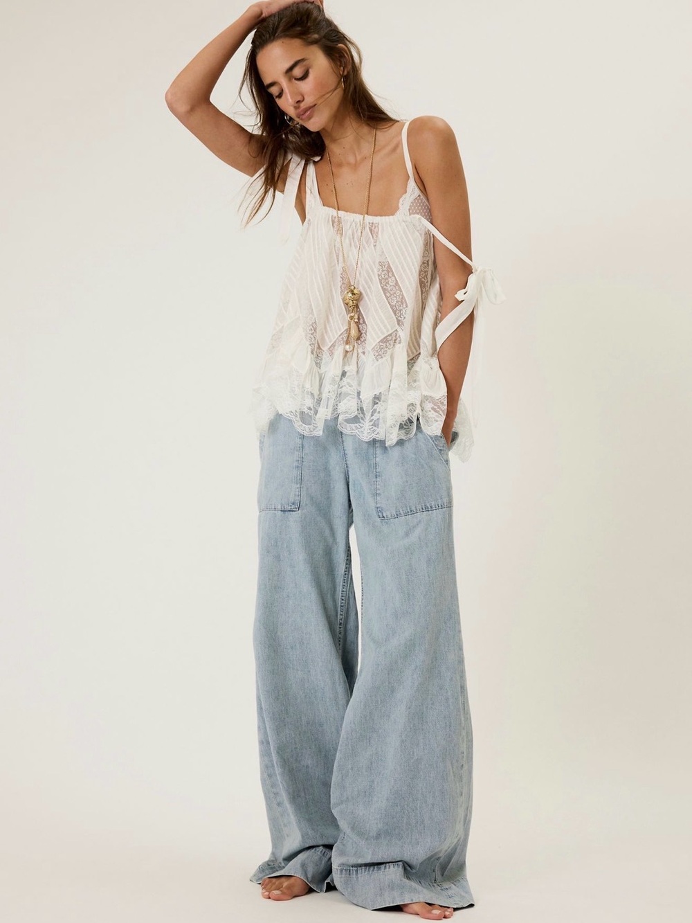 Free People Breezy Denim Pull On Jeans